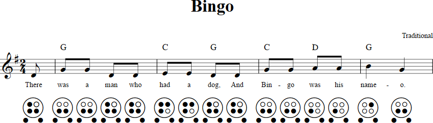Bingo 6-hole Ocarina Tab