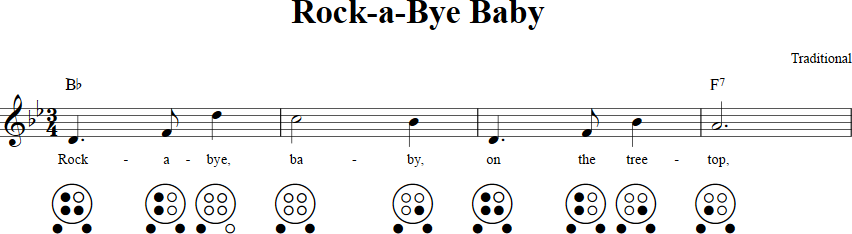 Rock-a-Bye Baby 6-hole Ocarina Tab